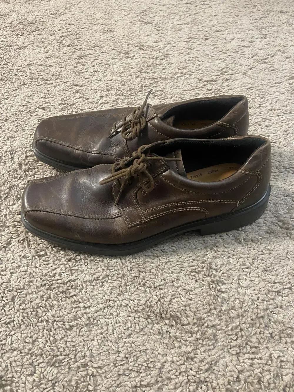 Ecco Biom Shoes Mens Size 11.5 Brown Leather Derby Oxford Lace Up Comfort